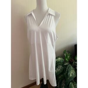 Abercrombie & Fitch White Sleeveless Polo Mini Dress